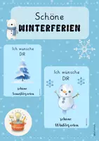 Vorschau - Poster - Schöne Winterferien: Feriengruß - Deckblatt