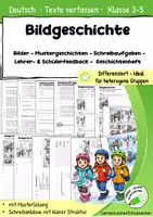 Vorschau - Arbeitsblätter - Bildgeschichte Eislaufplatz – Differenzierte Schreibangebote Klasse 3–5 | Arbeitsblätter & Schreibtraining - Deckblatt