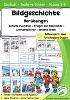 Vorschau - Arbeitsblätter - Bildgeschichte Eislaufplatz – Texte verfassen Klasse 2–5 | Komplettpaket mit differenzierten Arbeitsblättern & Übungen - Seite 1