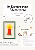 Vorschau - Mal- und Bastelvorlagen - "Im Kerzenschein" - Adventkerze | Kunst im Advent (Klasse 1) - Deckblatt