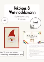 Vorschau - Mal- und Bastelvorlagen - "Nikolaus & Weihnachtsmann" | Kunst in der Vorweihnachtszeit (Klasse 1) - Deckblatt