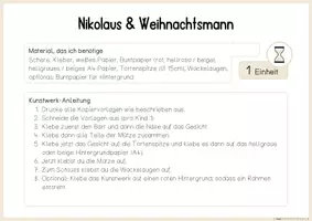 Vorschau - Mal- und Bastelvorlagen - "Nikolaus & Weihnachtsmann" | Kunst in der Vorweihnachtszeit (Klasse 1) - Seite 3