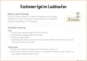 Vorschau - Mal- und Bastelvorlagen - "Kastanien-Igel im Laubhaufen" | Kunst im Herbst (Klasse 1) - Seite 3