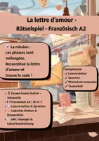 Vorschau - Stationenlernen - La lettre d’amour – Rätselspiel – Französisch A2 (Leseverstehen) - Deckblatt