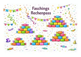 Vorschau - Arbeitsblätter - Rechenpass für die Winterferien Faschingsedition - Deckblatt