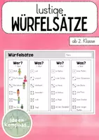 Vorschau - Arbeitsblätter - lustige Würfelsätze - Deckblatt
