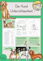 Vorschau - Stundenentwürfe - Hund Wissenskartei Arbeitsblätter Tafelmaterial Unterrichtseinheit - Deckblatt