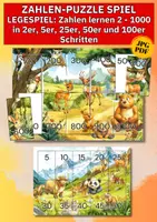 Vorschau - Spiele - Zahlen-Puzzle Tiere 1–1000 – Legespiel zum Zählen lernen für Kindergarten & Vorschule - Deckblatt