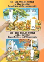 Vorschau - Spiele - Zahlen-Puzzle Tiere 1–1000 – Legespiel zum Zählen lernen für Kindergarten & Vorschule - Seite 3
