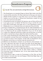 Vorschau - Arbeitsblätter - Sonnenfinsternis Ereignisse Lesetext mit Fragen + Lösungen Leseverstehen Wortspeicher didaktische Reserve Lesen Leseverständnis - Seite 3