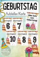 Vorschau - Mal- und Bastelvorlagen - Geburtstagskind Aufsteller/Grußkarte - Deckblatt