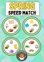 Vorschau - Stationenlernen - Spring: Speed Match Wortschatzspiel (Englisch / DaZ Grundschule) - Deckblatt