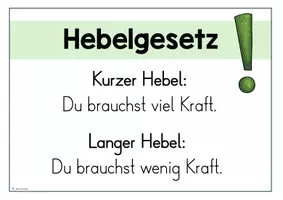 Vorschau - Merkblätter - Hebel und Hebelgesetz - Sachunterricht Klasse 2 - Aushang - Seite 3