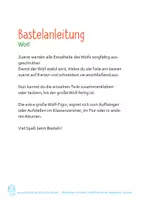 Vorschau - Mal- und Bastelvorlagen - Bastelbogen: Extragroßer "Wolf" - Seite 1