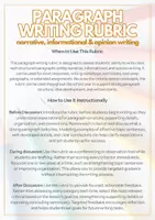 Vorschau - Anderer Materialtyp - Paragraph Writing Rubric | Narrative, Informational, Opinion Writing - Seite 1