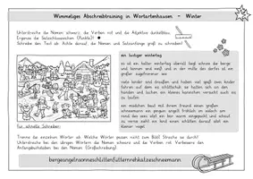 Vorschau - Arbeitsblätter - Winter: Wimmeliges Abschreibtraining in Wortartenhausen (3-fach diff.) - Deutsch - Kl. 3/4 - Seite 3