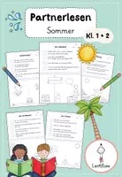 Vorschau - Arbeitsblätter - Partnerlesen Sommer Klasse 1 + 2 - Deckblatt