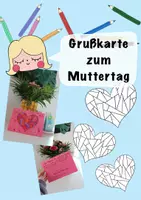 Vorschau - Mal- und Bastelvorlagen - Grußkarte zum Muttertag (Basteln und Gestalten) - Deckblatt