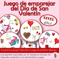 Vista previa - Juegos / Gamificación - Juego de emparejar Dia del San Valentin • Difícil - Portada