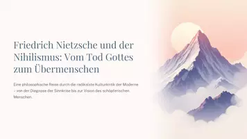 Vorschau - Präsentationen/Tafelbilder - Friedrich Nietzsche und der Nihilismus | Vom „Tod Gottes“ zum Übermenschen – Philosophie der Moderne verständlich erklärt - Deckblatt