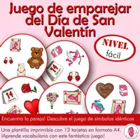 Vista previa - Juegos / Gamificación - Juego de emparejar Dia del San Valentin • Fácil - Portada