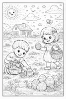 Vorschau - Mal- und Bastelvorlagen - Ausmalbilder Ostern Osterhase - Seite 1
