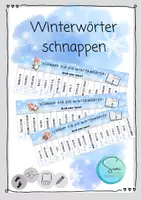 Vorschau - Arbeitsblätter - Winterwörter schnappen: Groß- und Kleinschreibung - Deckblatt