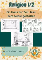 Vorschau - Arbeitsblätter - Ein Haus zur Zeit Jesu- zum selbst gestalten Religion - Deckblatt