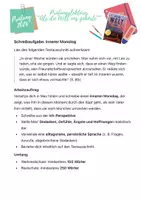 Vorschau - Arbeitsblätter - Prüfungslektüre “Als die Welt uns gehörte"
Kreative Schreibaufgabe- innerer Monolog - Seite 1