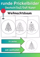 Vorschau - Arbeitsblätter - runde Prickelbilder / Fensterbilder: Weihnachtsbäume - Grundschule - Bastelvorlagen - Deckblatt