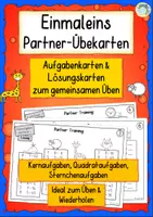 Vorschau - Stationenlernen - Einmaleins Partnerkarten – 1x1‑Training: Kernaufgaben, Quadrataufgaben, Sternchenaufgaben, Reihen selbständig üben - Deckblatt