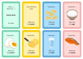 Vorschau - Spiele - Food & drink: I have... Who has...? – Lesespiel Englisch - Seite 1