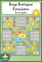 Vorschau - Stationenlernen - Einmaleins Kernaufgaben Bingo Brettspiel - Deckblatt