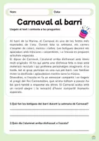 Vista previa - Hojas de trabajo - Comprensions lectores_Carnaval (Cicle mitjà) - página 1