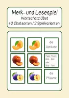 Vorschau - Spiele - Wortschatz Obst – Merkspiel / Lesespiel in 2 Varianten - Deckblatt