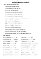 Vorschau - Arbeitsblätter - Possessive adjectives - Deckblatt
