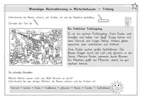 Vorschau - Arbeitsblätter - Frühling: Wimmeliges Abschreibtraining in Wortartenhausen (3-fach diff.) - Deutsch - Kl. 2 - Seite 2