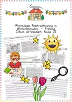 Vorschau - Arbeitsblätter - Frühling: Wimmeliges Abschreibtraining in Wortartenhausen (3-fach diff.) - Deutsch - Kl. 2 - Deckblatt