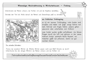 Vorschau - Arbeitsblätter - Frühling: Wimmeliges Abschreibtraining in Wortartenhausen (3-fach diff.) - Deutsch - Kl. 2 - Seite 3