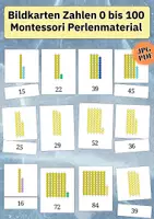 Vorschau - Spiele - Montessori Zahlenkarten 1–100 mit Rechenperlen – Mengenverständnis & Schulvorbereitung - Deckblatt