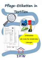 Vorschau - Arbeitsblätter - Pflege-Etiketten in Textilien - Arbeitsblatt mit Erklärvideo - Deckblatt
