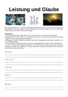 Vorschau - Stundenentwürfe - Leistung und Glaube - Deckblatt