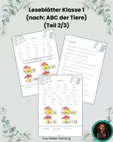 Vorschau - Arbeitsblätter - Leseblätter Klasse 1 - ABC der Tiere, Teil 2/3 - Deckblatt