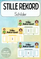 Vorschau - Arbeitsblätter - Stille-Rekordzeit Schild versch. Versionen - Deckblatt