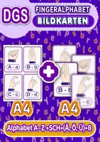 Vorschau - Fördermaterial/Inklusion - Gebärdensprache Fingeralphabet (DGS) – Alphabet-Bildkarten - Deckblatt