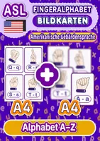 Vorschau - Fördermaterial/Inklusion - Fingeralphabet der Amerikanischen Gebärdensprache (ASL) – Alphabet-Bildkarten - Deckblatt
