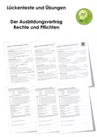 Vorschau - Arbeitsblätter - Der Ausbildungsvertrag Rechte und Pflichten - Deckblatt