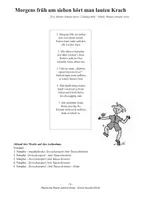 Vorschau - Arbeitsblätter - Morgens früh um sieben hört man lauten Krach - RJ Gross - Seite 2