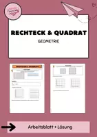 Vorschau - Arbeitsblätter - Einstieg zu Rechteck und Quadrat - Deckblatt