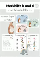 Vorschau - Arbeitsblätter - b und d Merkhilfe - Deckblatt